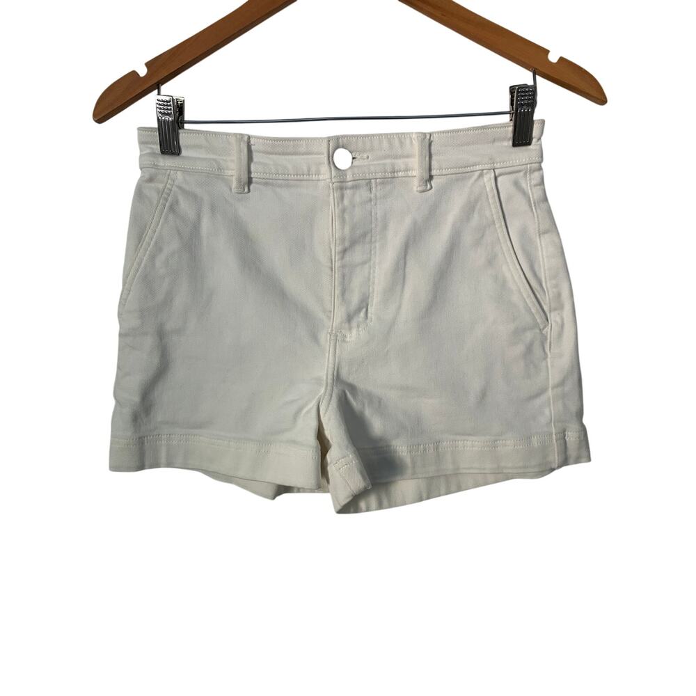 Everlane White Denim Casual Shorts High Waist Size 4
